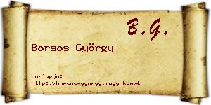 Borsos György névjegykártya