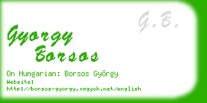 gyorgy borsos business card